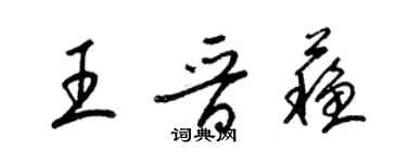 梁锦英王晋苏草书个性签名怎么写