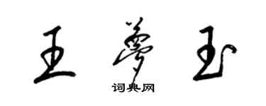 梁锦英王梦玉草书个性签名怎么写