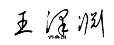 梁锦英王泽渊草书个性签名怎么写