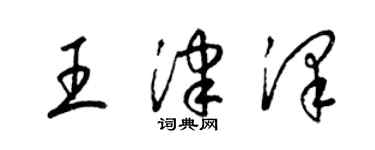 梁锦英王津泽草书个性签名怎么写
