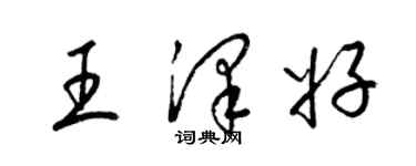 梁锦英王泽好草书个性签名怎么写