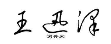 梁锦英王迅泽草书个性签名怎么写