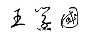 梁锦英王学国草书个性签名怎么写