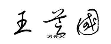 梁锦英王芝国草书个性签名怎么写