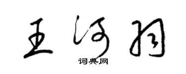 梁锦英王河羽草书个性签名怎么写