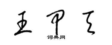 梁锦英王甲天草书个性签名怎么写