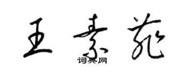 梁锦英王素菲草书个性签名怎么写