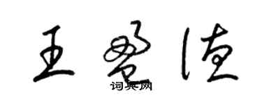 梁锦英王盈德草书个性签名怎么写