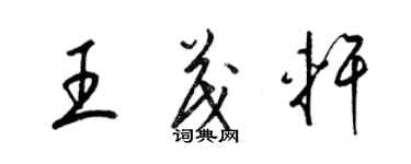 梁锦英王茂轩草书个性签名怎么写