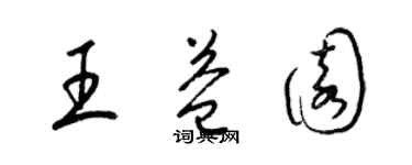 梁锦英王益园草书个性签名怎么写