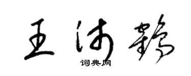 梁锦英王沛鹤草书个性签名怎么写