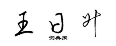 梁锦英王日升草书个性签名怎么写
