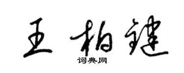 梁锦英王柏键草书个性签名怎么写