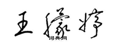 梁锦英王朦婷草书个性签名怎么写