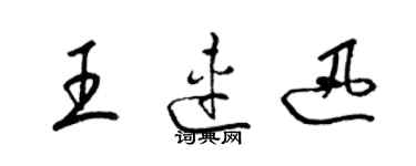 梁锦英王连迅草书个性签名怎么写