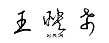 梁锦英王映希草书个性签名怎么写