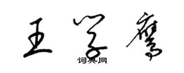 梁锦英王学鹰草书个性签名怎么写