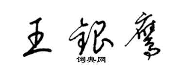 梁锦英王银鹰草书个性签名怎么写