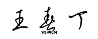 梁锦英王春丁草书个性签名怎么写