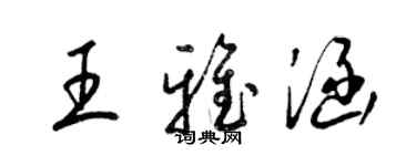 梁锦英王雅涵草书个性签名怎么写
