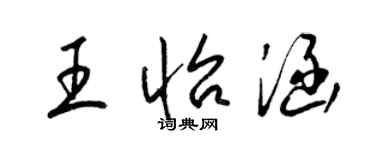 梁锦英王怡涵草书个性签名怎么写
