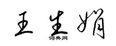 梁锦英王生娟草书个性签名怎么写