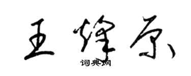 梁锦英王烽原草书个性签名怎么写