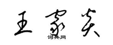 梁锦英王家炎草书个性签名怎么写
