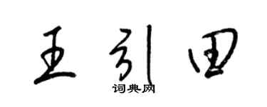 梁锦英王引田草书个性签名怎么写