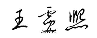 梁锦英王霓熙草书个性签名怎么写