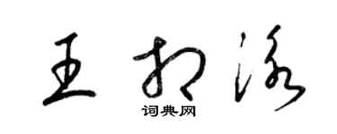 梁锦英王相泳草书个性签名怎么写