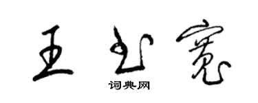 梁锦英王书宽草书个性签名怎么写
