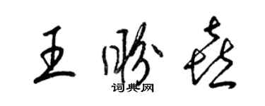 梁锦英王盼喜草书个性签名怎么写