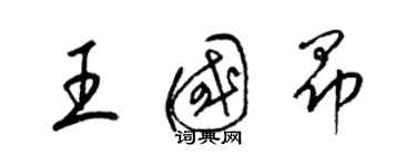 梁锦英王国昂草书个性签名怎么写