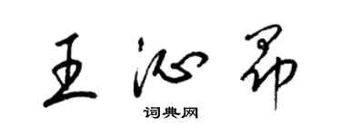 梁锦英王沁昂草书个性签名怎么写