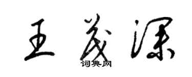 梁锦英王茂深草书个性签名怎么写