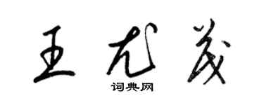 梁锦英王尤茂草书个性签名怎么写