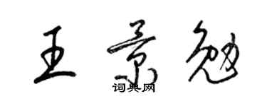 梁锦英王景勉草书个性签名怎么写