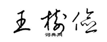 梁锦英王树俭草书个性签名怎么写
