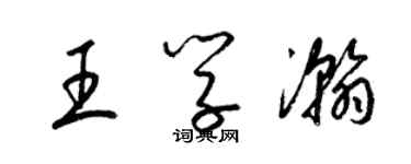 梁锦英王学瀚草书个性签名怎么写