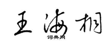 梁锦英王海桐草书个性签名怎么写