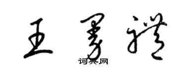 梁锦英王曼礼草书个性签名怎么写