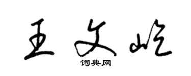梁锦英王文屹草书个性签名怎么写
