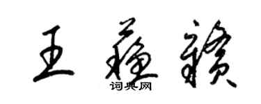 梁锦英王苏赣草书个性签名怎么写