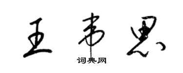 梁锦英王韦思草书个性签名怎么写