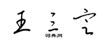 梁锦英王三定草书个性签名怎么写