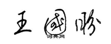 梁锦英王国盼草书个性签名怎么写