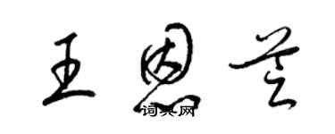 梁锦英王恩芝草书个性签名怎么写