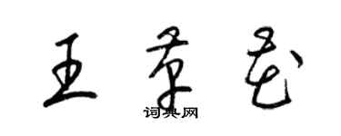 梁锦英王革花草书个性签名怎么写