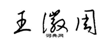 梁锦英王徽周草书个性签名怎么写